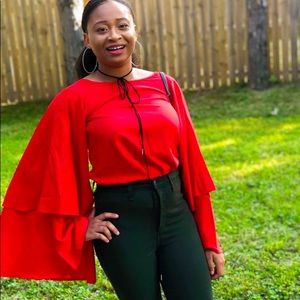 Lovely hot red top from Boohoo